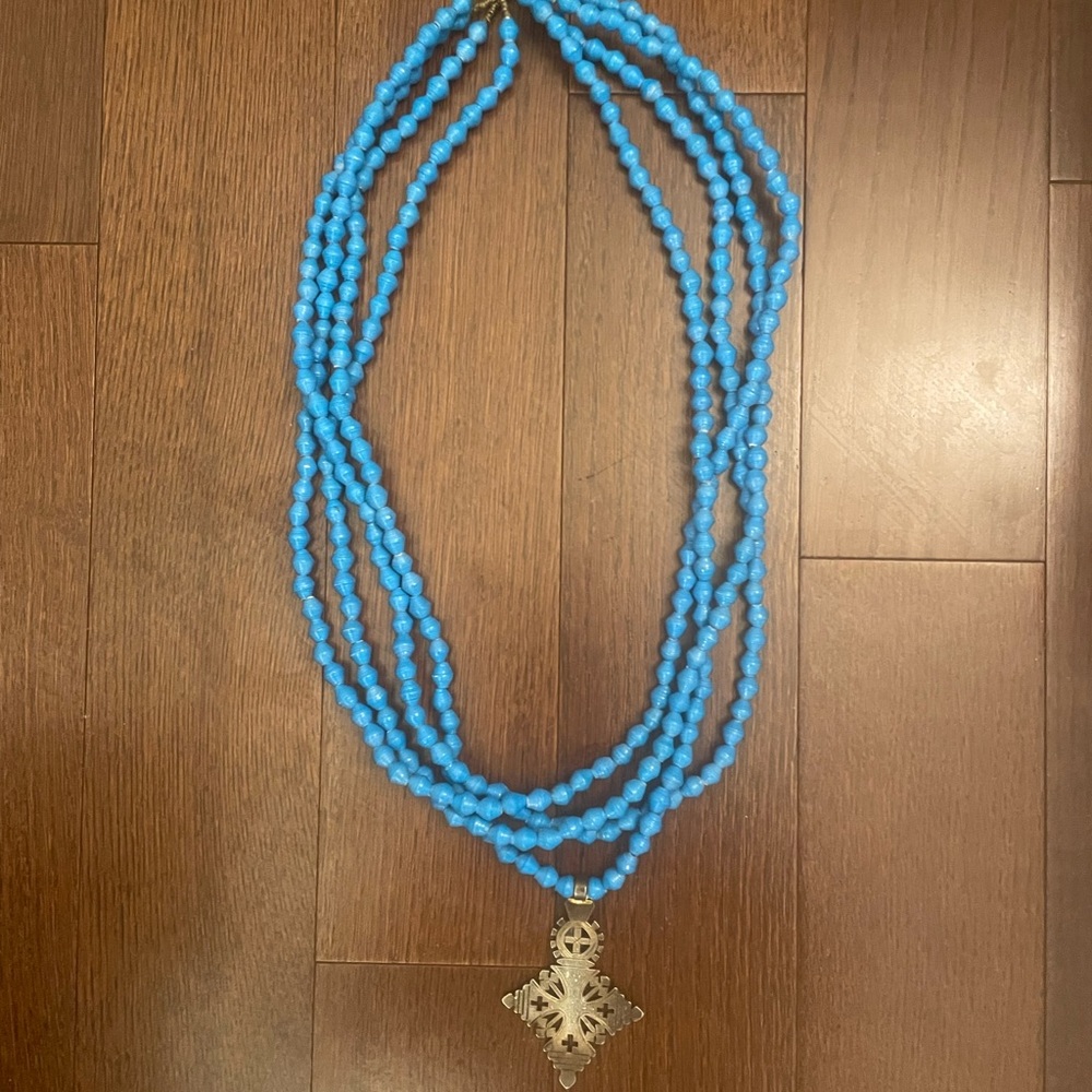 Akola Beaded Cross Necklace